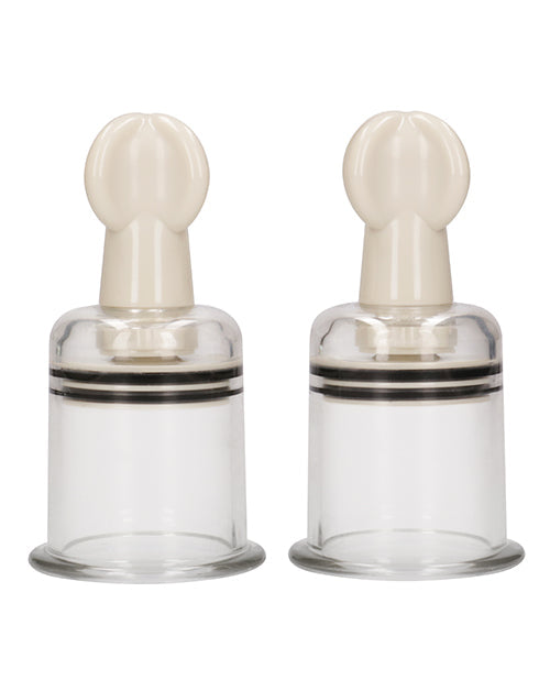 Shots Pumped Nipple Suctions Set - Large Clear