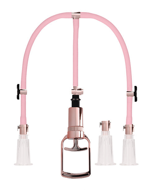 Shots Pumped Clitoral &amp; Nipple Pump Set - Medium Rose Gold