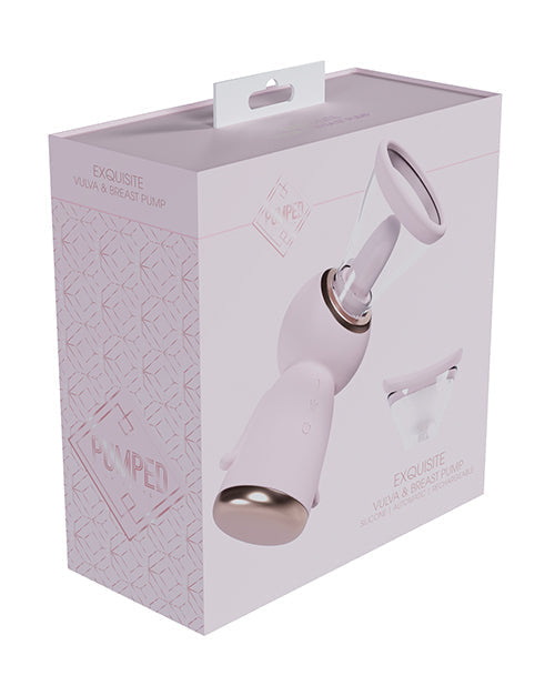 Shots Pumped Exquisite Rechargeable Vulva &amp; Breast Pump - Pink