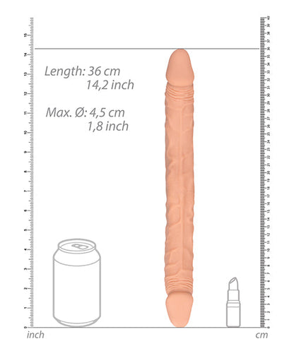 Shots Giant Dildo | RealRock 14" Big Dildo | Double Dildo | Flesh Realistic Dildo | Large Dildo