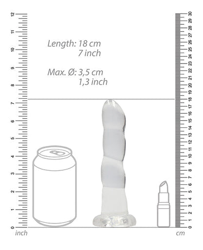Shots Realistic Dildo | Crystal Clear 7" Big Dildo | Rippled Transparent Suction Cup Dildo