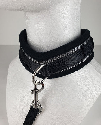 Spartacus Collar &amp; Leash - Neoprene Silver