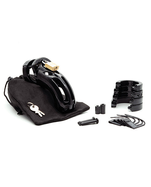 Curve 3 3/4" Curved Cock Cage &amp; Lock Set  - Black
