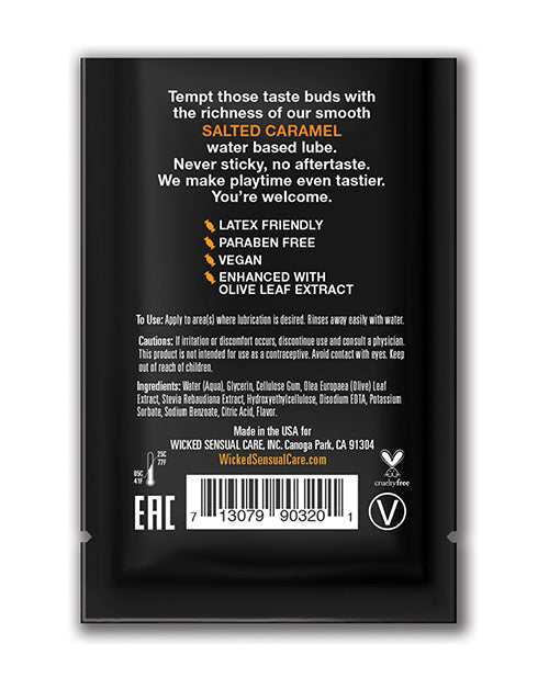 Wicked Sensual Care Aqua Water Based Lubricant - .1 oz Salted Caramel
