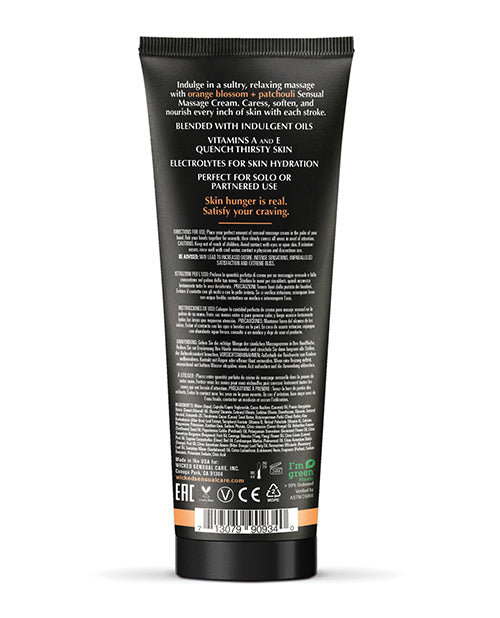 Wicked Sensual Care Orange Blossom &amp; Patchouli Massage Cream  - 4 oz