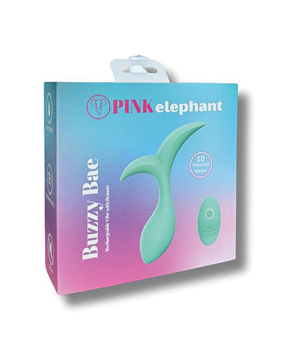 Pink Elephant Buzzy Bae Rechargeable Vibe w/Remote - Aqua