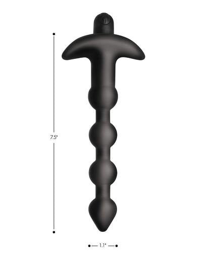 Bang! 28X Vibrating Silicone Anal Beads w/Remote Control - Black
