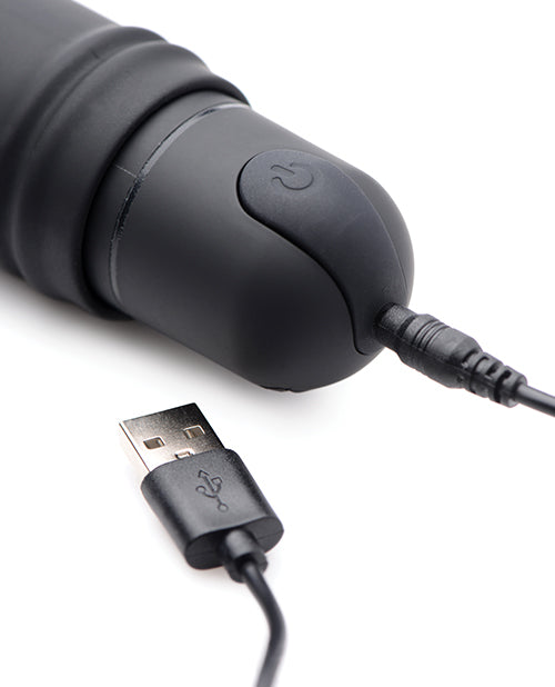 Bang Vibrating Dildo | XL Bullet &amp; Swirl Silicone Dildo Sleeve | Big Black Textured Waterproof