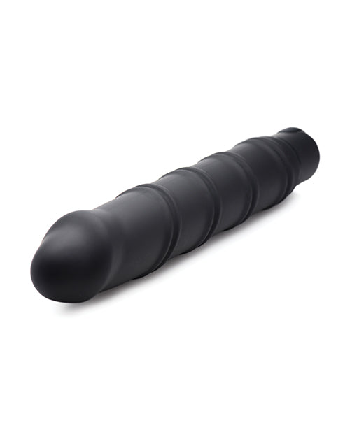 Bang Vibrating Dildo | XL Bullet &amp; Swirl Silicone Dildo Sleeve | Big Black Textured Waterproof