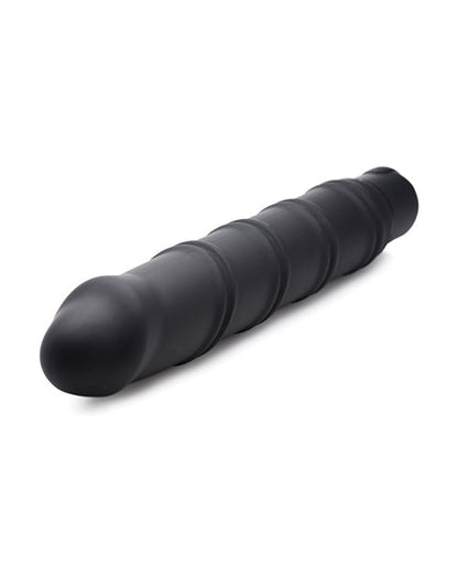 Bang Vibrating Dildo | XL Bullet &amp; Swirl Silicone Dildo Sleeve | Big Black Textured Waterproof