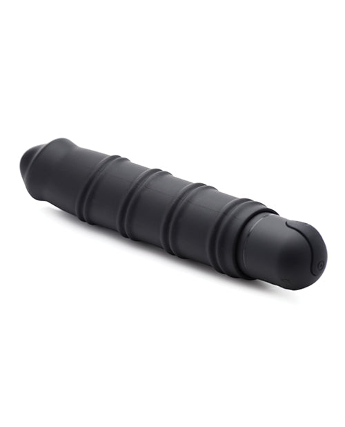 Bang Vibrating Dildo | XL Bullet &amp; Swirl Silicone Dildo Sleeve | Big Black Textured Waterproof