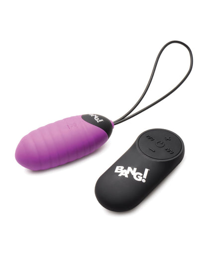 Bang! 28X Ribbed Silicone Egg w/Remote Control - Purple
