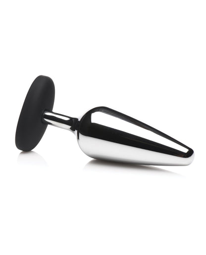 Master Series Butt Slut Metal &amp; Silicone Butt Plug - Metal/Black