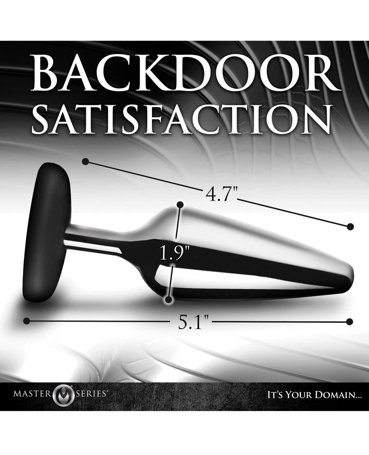 Master Series Butt Slut Metal &amp; Silicone Butt Plug - Metal/Black