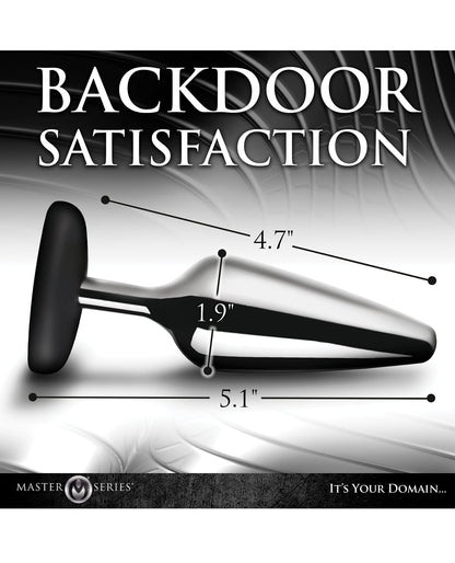 Master Series Butt Slut Metal &amp; Silicone Butt Plug - Metal/Black