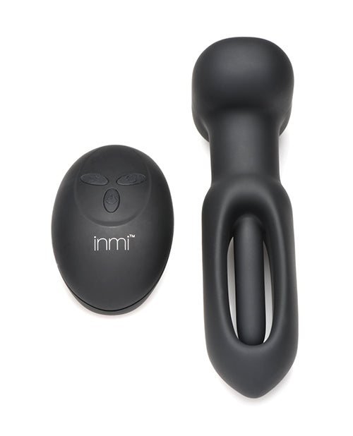 Inmi Bum Flick Flicking &amp; Vibrating Silicone Butt Plug w/Remote - Black