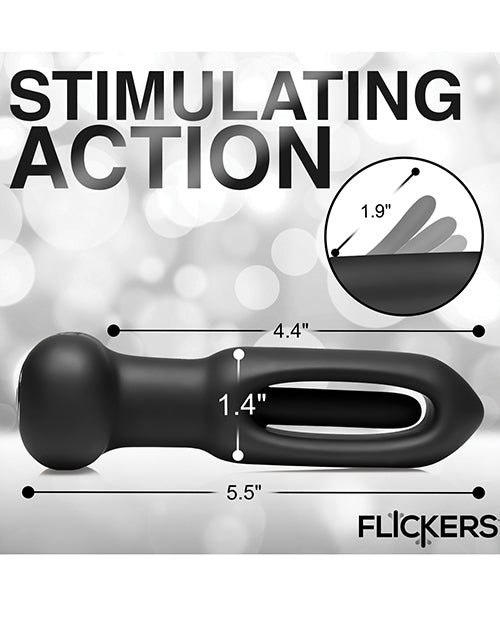 Inmi Bum Flick Flicking &amp; Vibrating Silicone Butt Plug w/Remote - Black