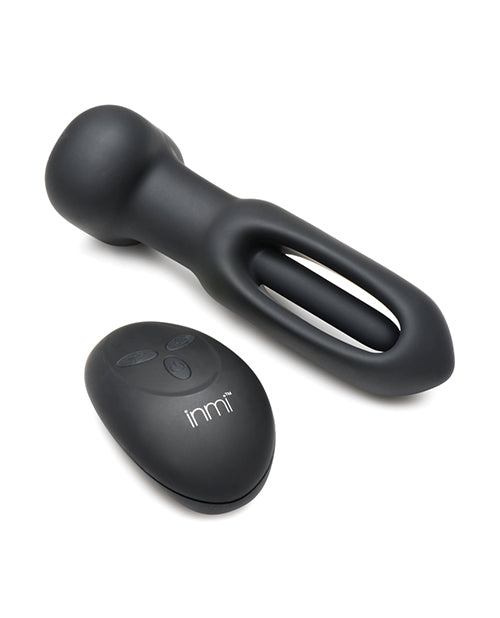Inmi Bum Flick Flicking &amp; Vibrating Silicone Butt Plug w/Remote - Black