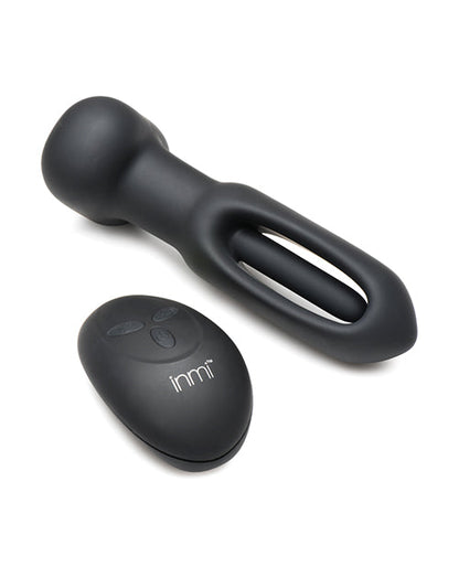 Inmi Bum Flick Flicking &amp; Vibrating Silicone Butt Plug w/Remote - Black