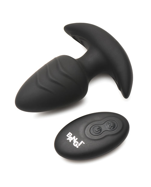 Bang! Rotating &amp; Vibrating Tapered Butt Plug w/Remote - Black