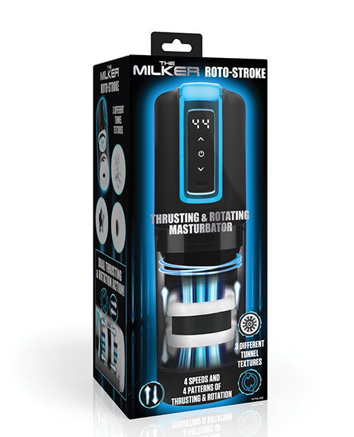 Milker Roto-Stroke Thrusting &amp; Rotating Masturbator - Black