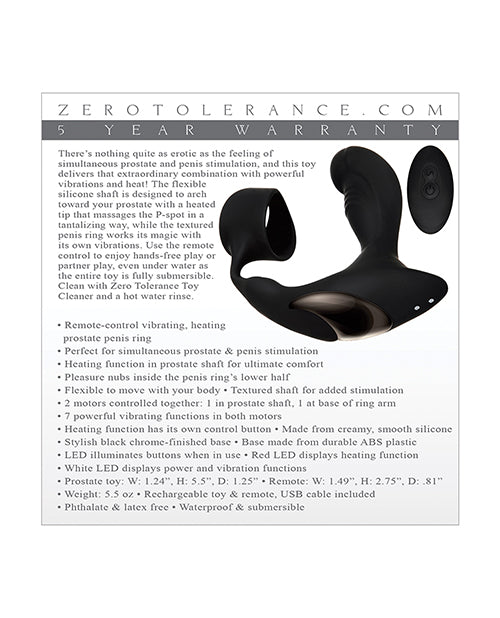 Zero Tolerance Strapped &amp; Tapped Rechargeable Prostate Vibrator - Black