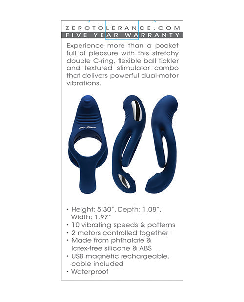 Zero Tolerance Ring Around the Rosy Cock &amp; Ball Vibrator - Blue