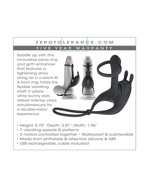 Zero Tolerance Saddle Up Cock &amp; Ball Vibrator - Black