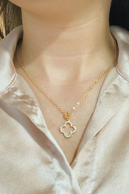 Open &amp; Studded Pendant Necklace