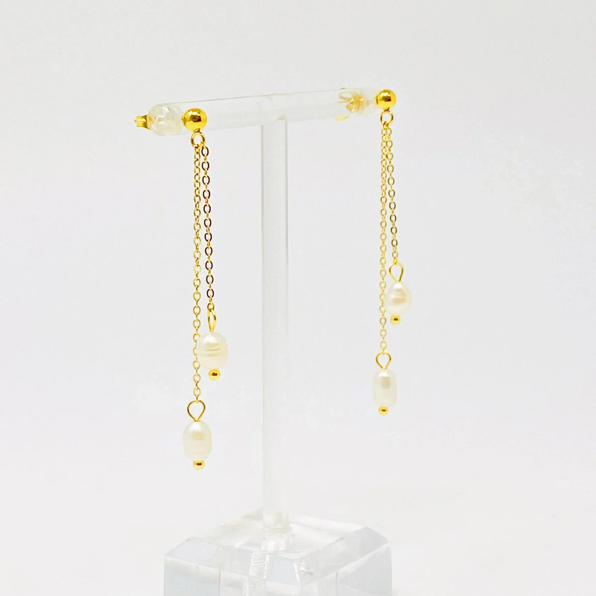 Freshwater Pearls On Dangle Earrings