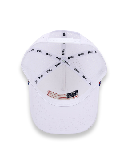 American Flag Rope Flat Bill Hat (white)