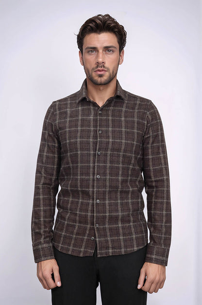 Checked Brown Men Lumberjack Shirt - Wessi
