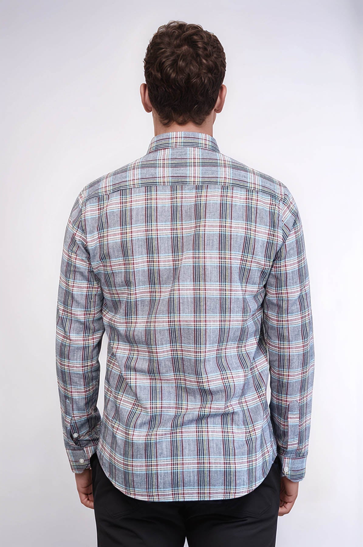 Casual Blue Plaid Shirt - Wessi