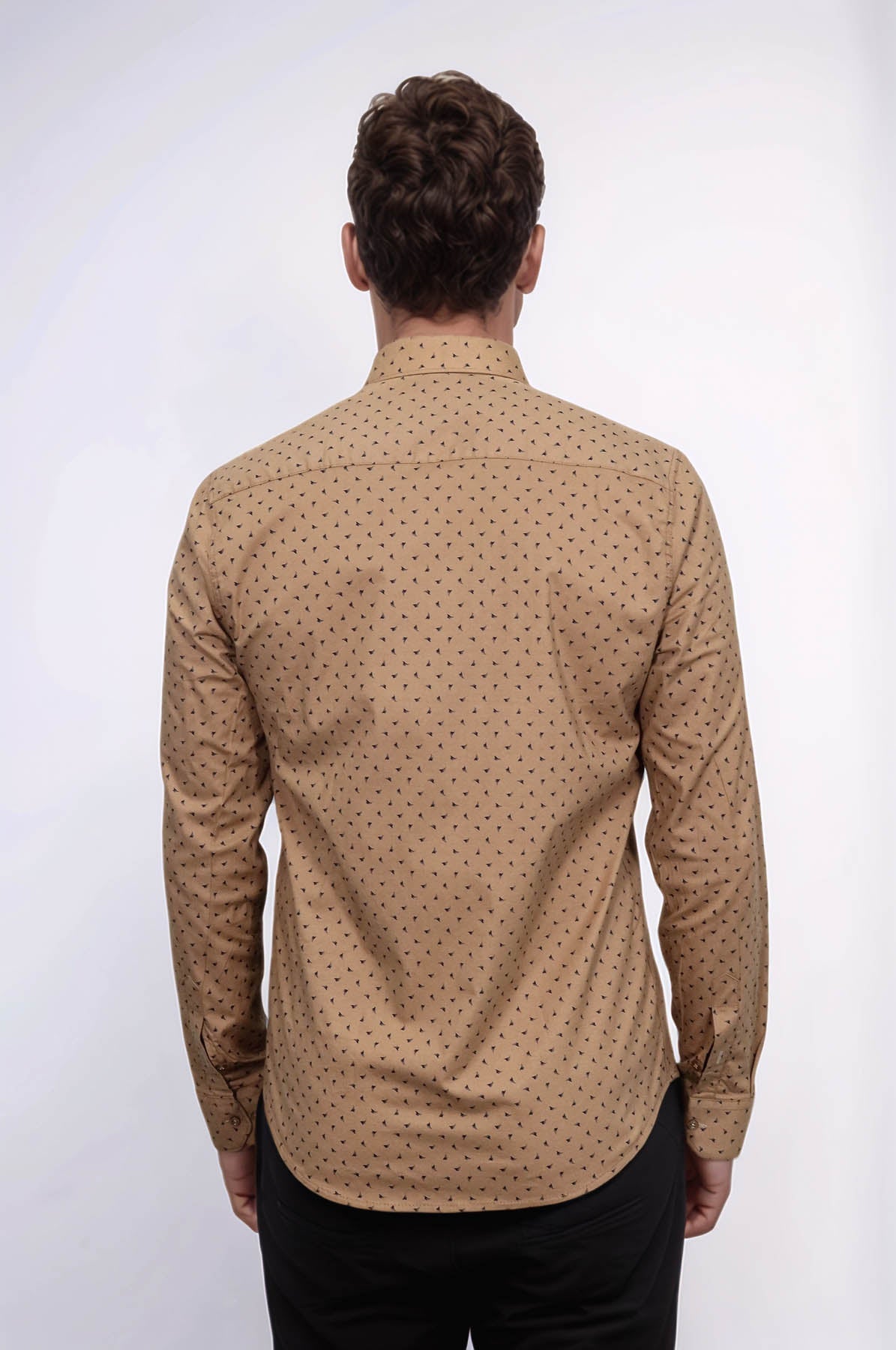Men’s Beige Shirt with Minimal Black Pattern – Wessi