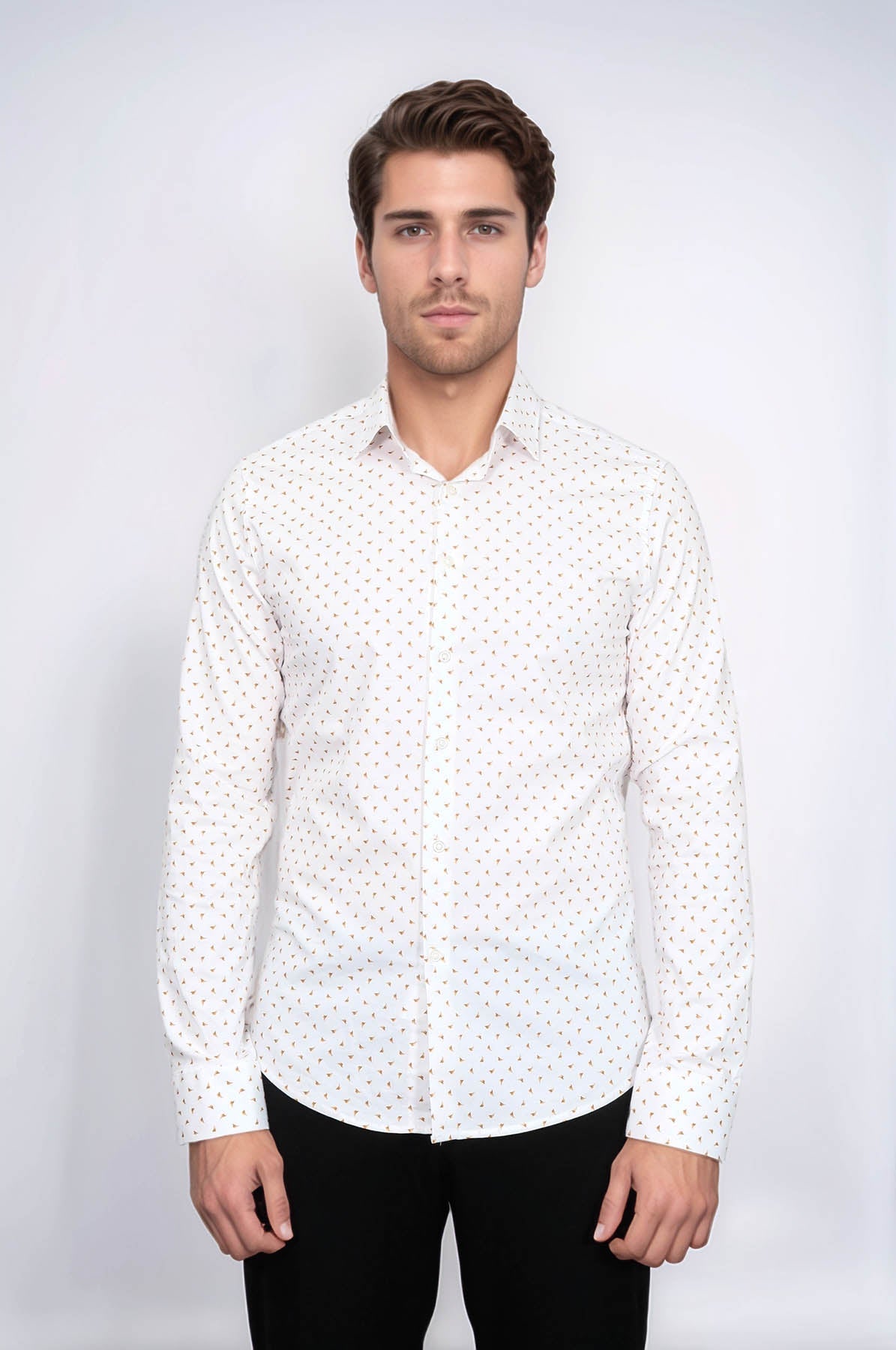 Minimal Golden Print White Men&
