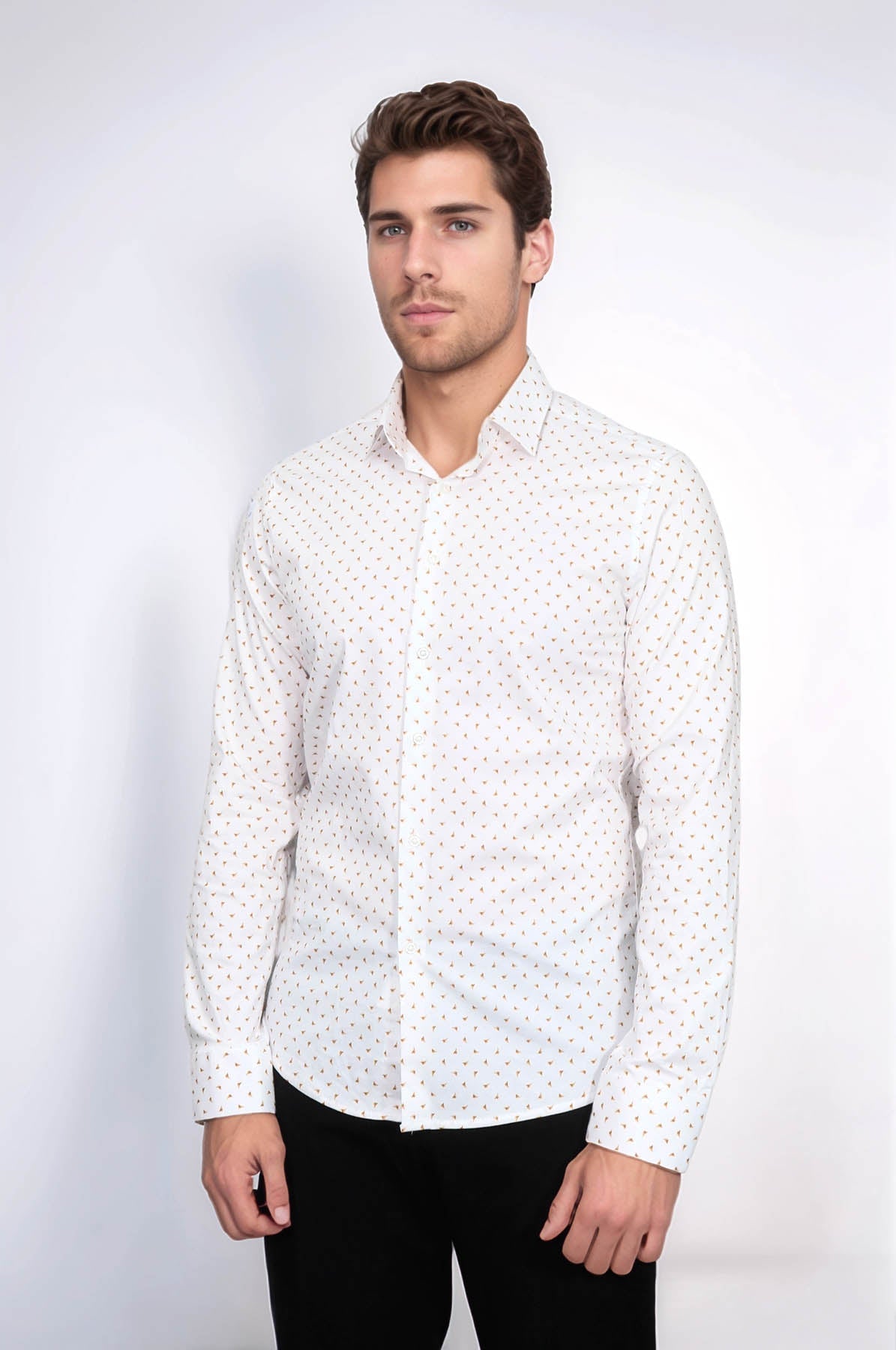 Minimal Golden Print White Men&