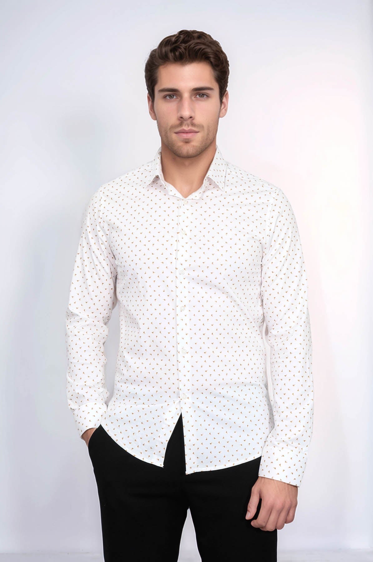 Minimal Golden Print White Men&