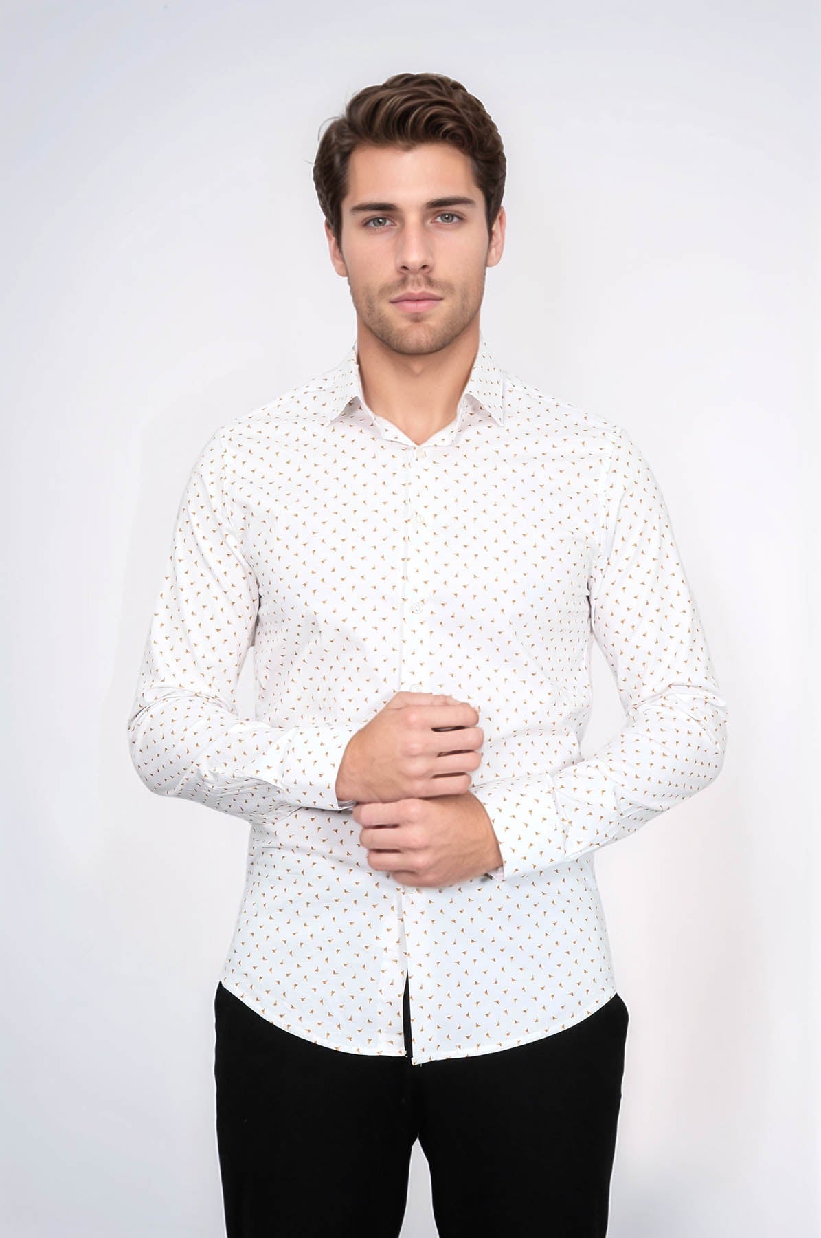 Minimal Golden Print White Men&