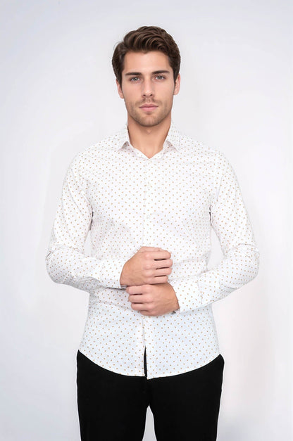 Minimal Golden Print White Men&