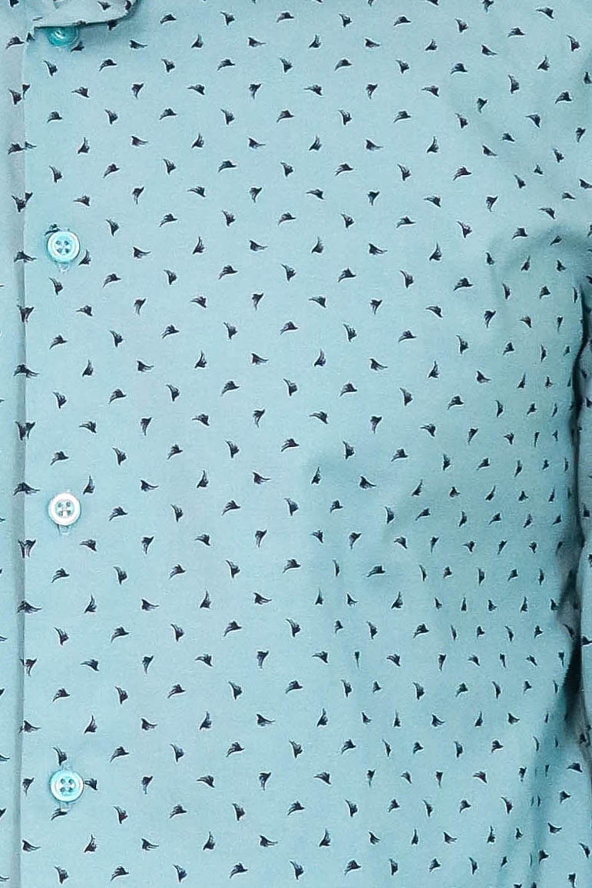 Men’s Turquoise Shirt with Minimal Black Pattern – Wessi