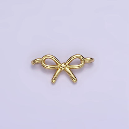14K Gold Filled Mini Minimalist Bow Ribbon Connector | G391 SL-490