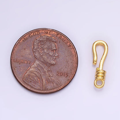 14K Gold Filled 15mm Hook Closure Findings in Gold &amp; Silver | Z733