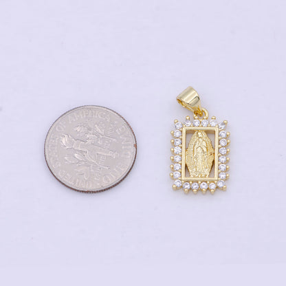 Dainty Gold Virgin Mary Lady Guadalupe Charm I-866