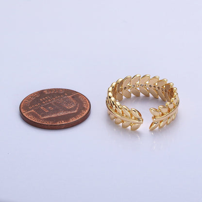 16K Gold Filled Paddy Wheat Band Statement Ring in Gold &amp; Silver | O-1966 O-1967