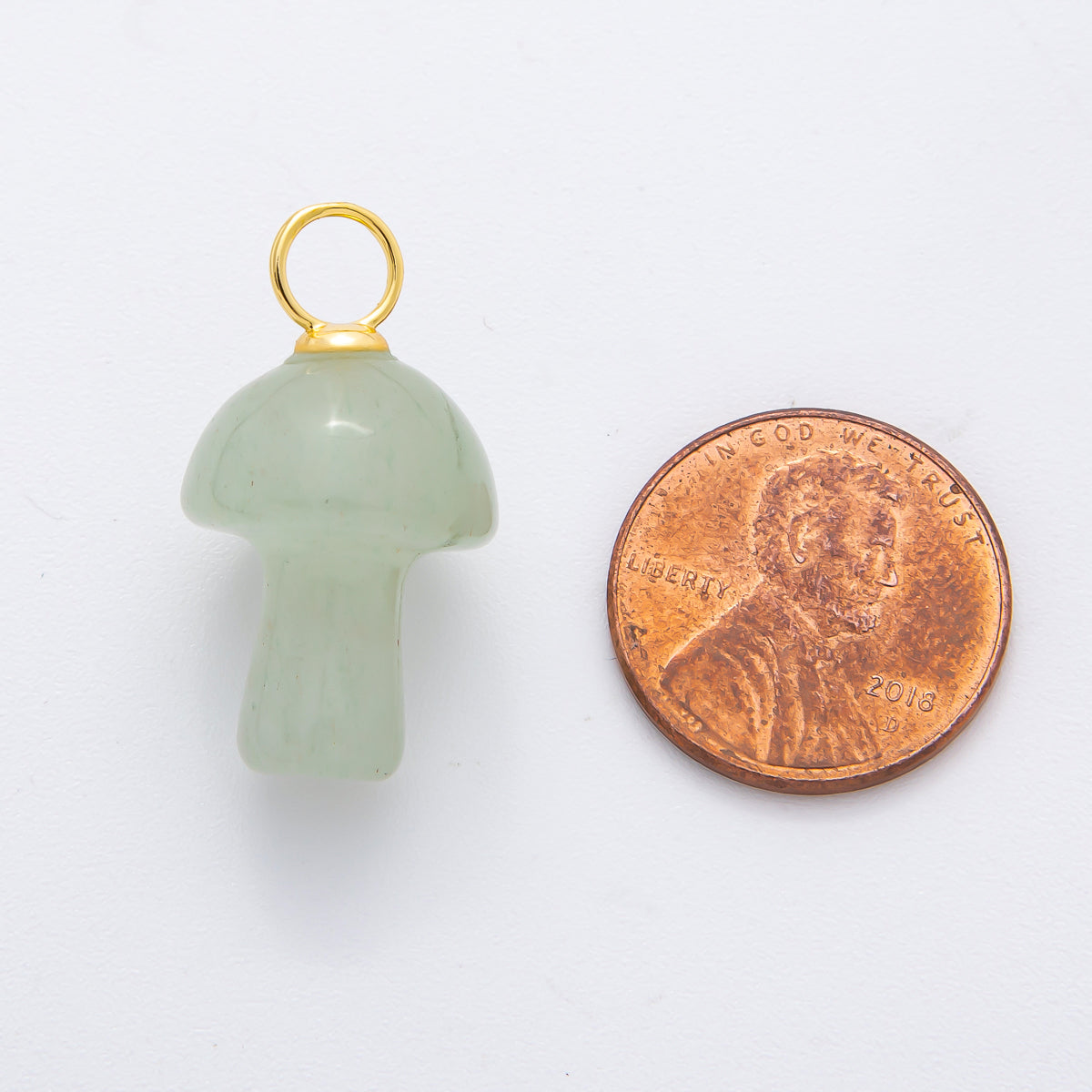 18K Gold Filled Natural Gemstone Mushroom Drop Charm | E404 - E416