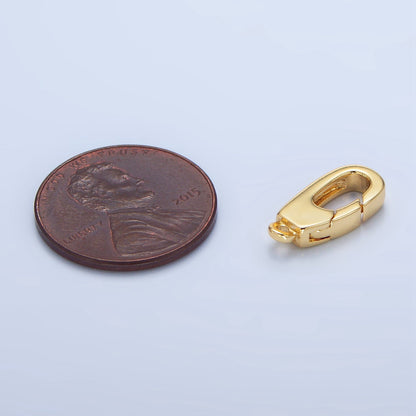 24K Gold Filled 15mm Triggerless Push Rectangle Lobster Clasps Closure Findings in Gold &amp; Silver | Z960