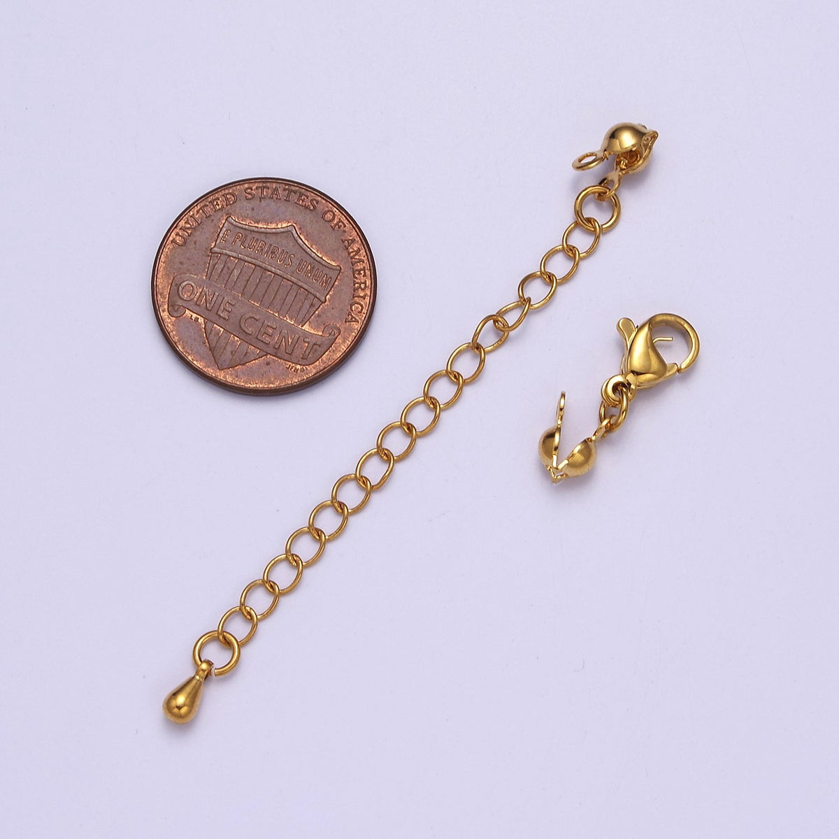 24K Gold Filled Chain Extender &amp; Lobster Clasps Closure &amp; Clamshell Crimp Knot Cover Jewelry Supply Set L-721
