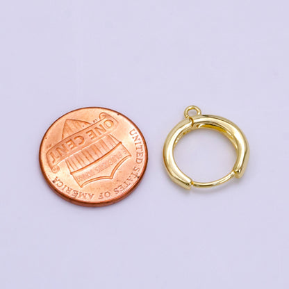 14K Gold Filled 15mm Huggie Hoop Earrings Findings | Z663