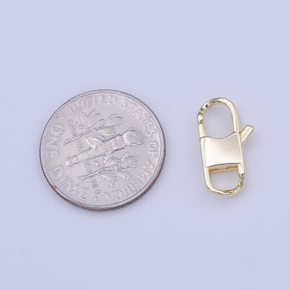 Rectangular Double Sided 14.5mm Lobster Clasps Jewelry Supply Closure in Gold &amp; Silver | K-268 K-288
