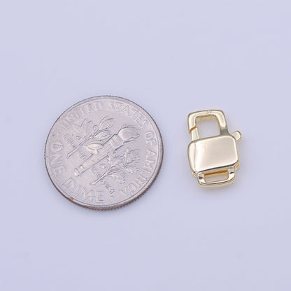 12mm Double Sided Boxy Rectangular Lobster Clasps Jewelry Closure in Gold &amp; Silver | K-261 K-267